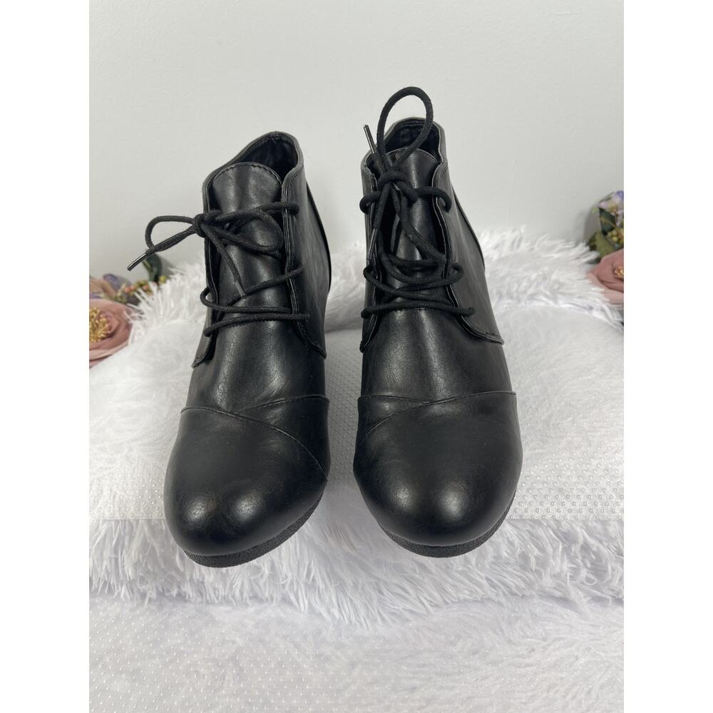 Dream Pairs Tomson Wedge Ankle Booties Women's 9.5 Black Sophisticated Core Min